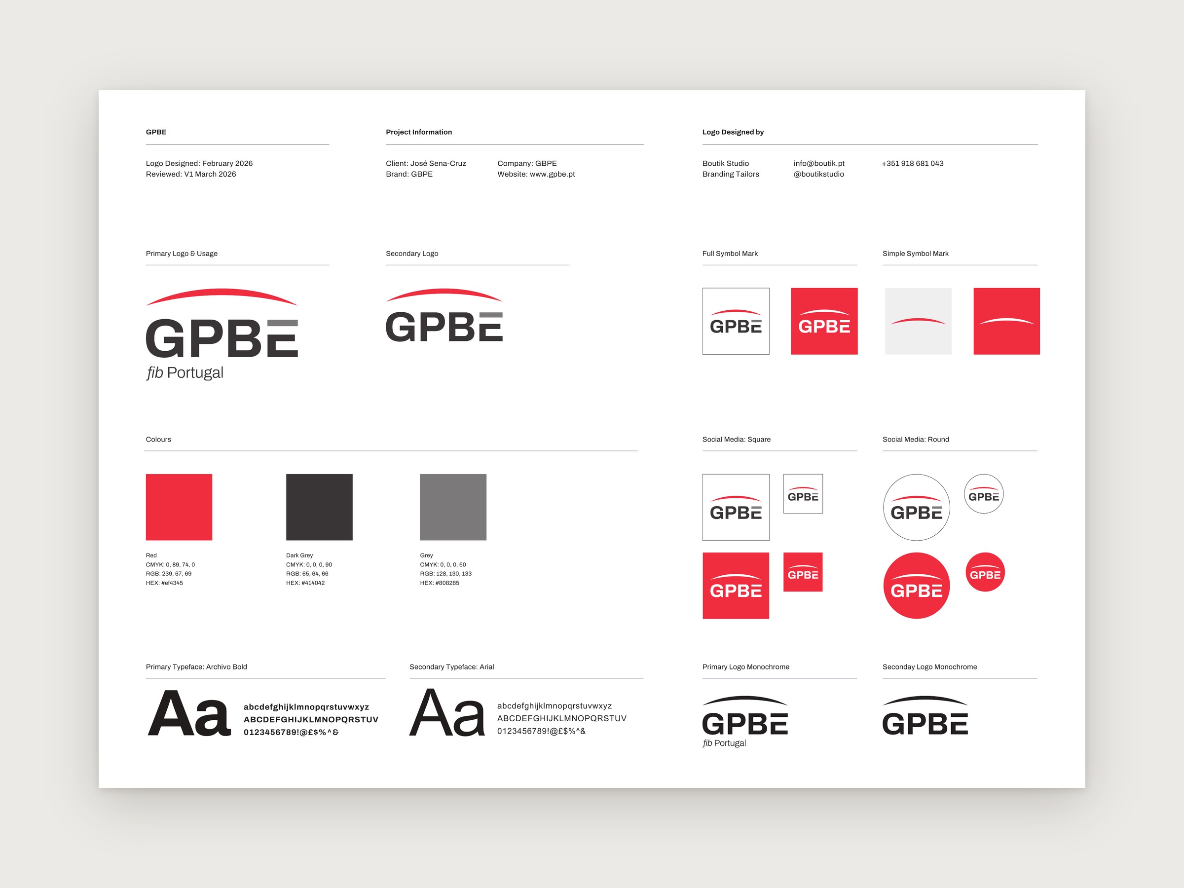 GPBE logo manual sheet